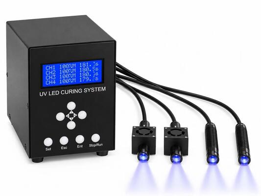 Multi-Channel UV LED Spot Curing System dengan output irradians tinggi dan pembangkit panas rendah untuk perakitan presisi